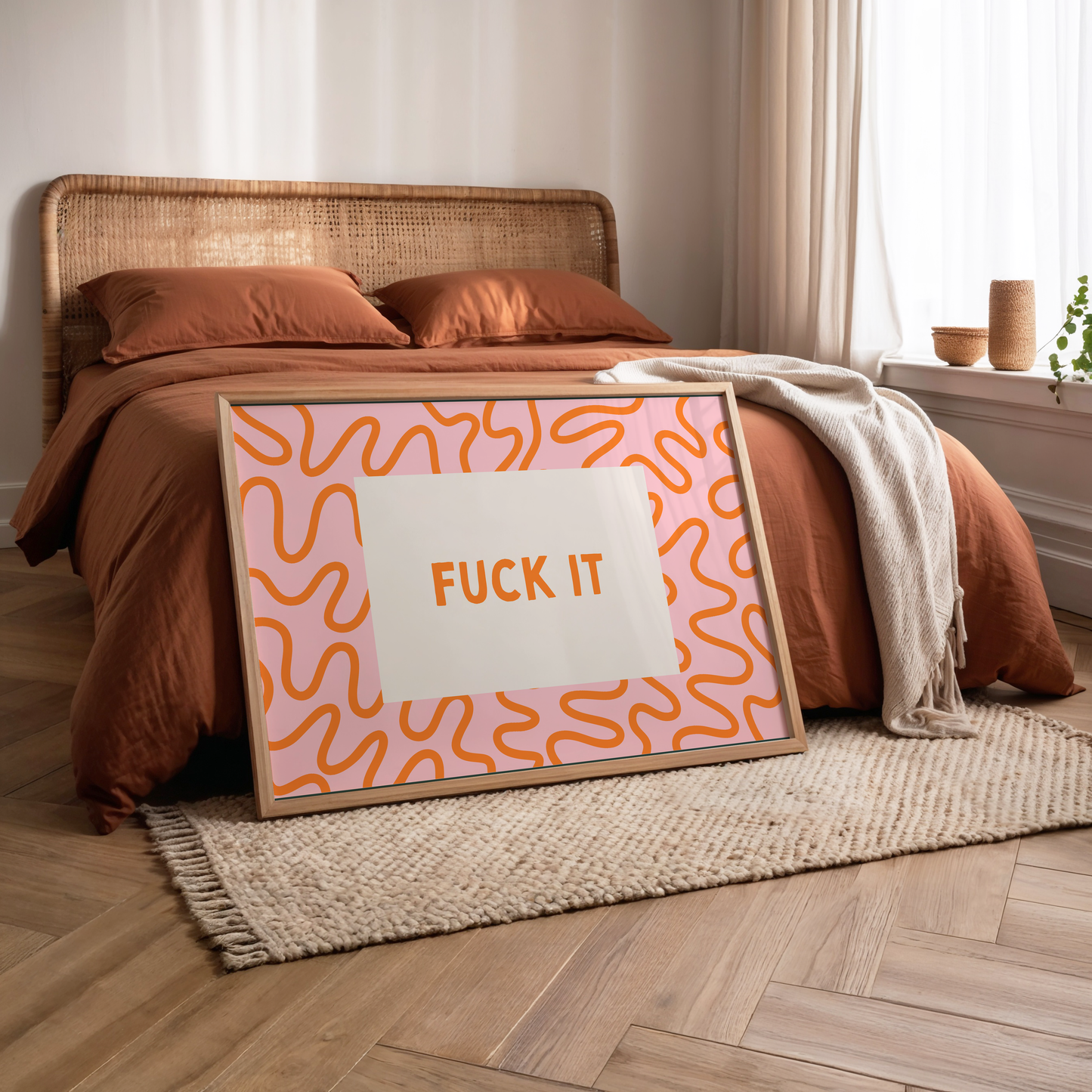 Fuck It | Orange & Blush | Art Print