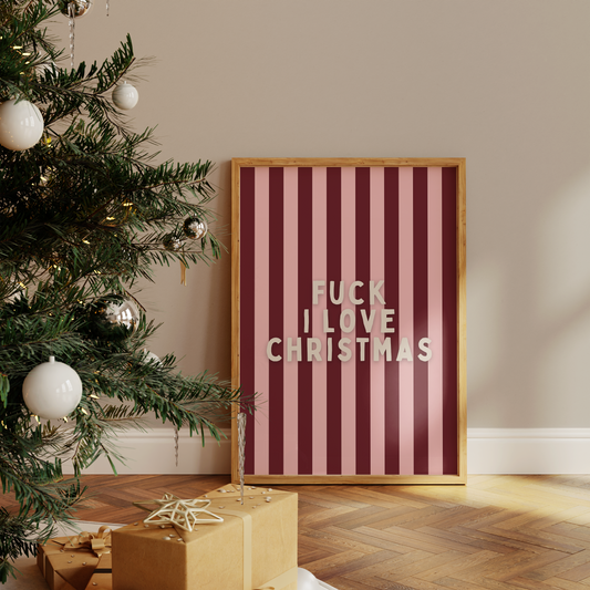 Fuck, I Love Christmas | Plum & Blush | Christmas Art Print