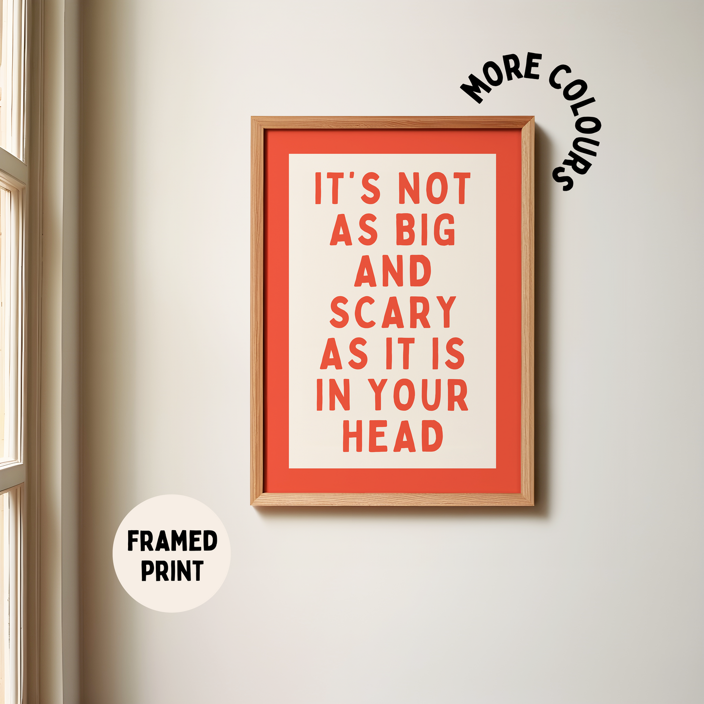 It's Not As Big And Scary As It Is In Your Head | Red and Cream | Art Print