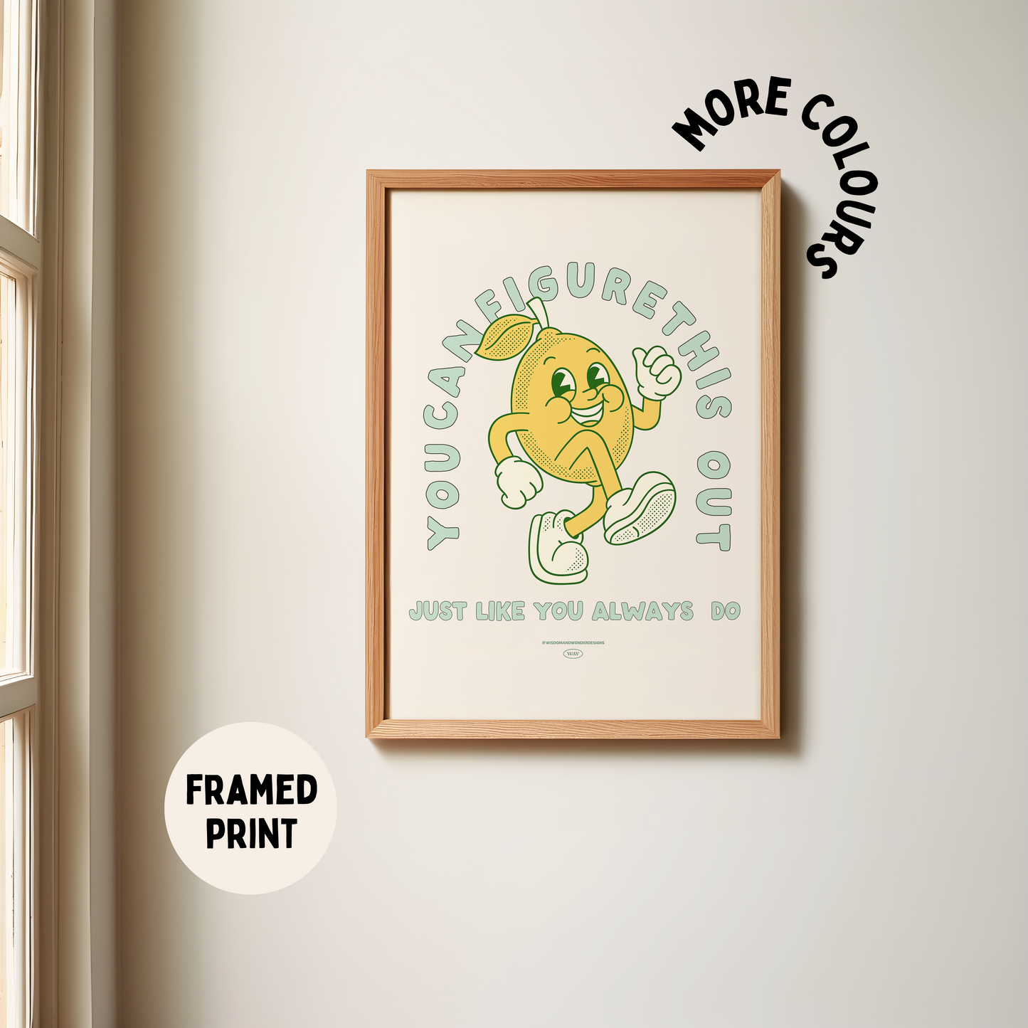 Framed | You Can Figure This Out | Seafoam and Cream | Art Print