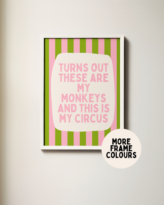Framed | Turns Out These Are My Monkeys And This Is My Circus | Pear and Watermelon | Wall Art Print