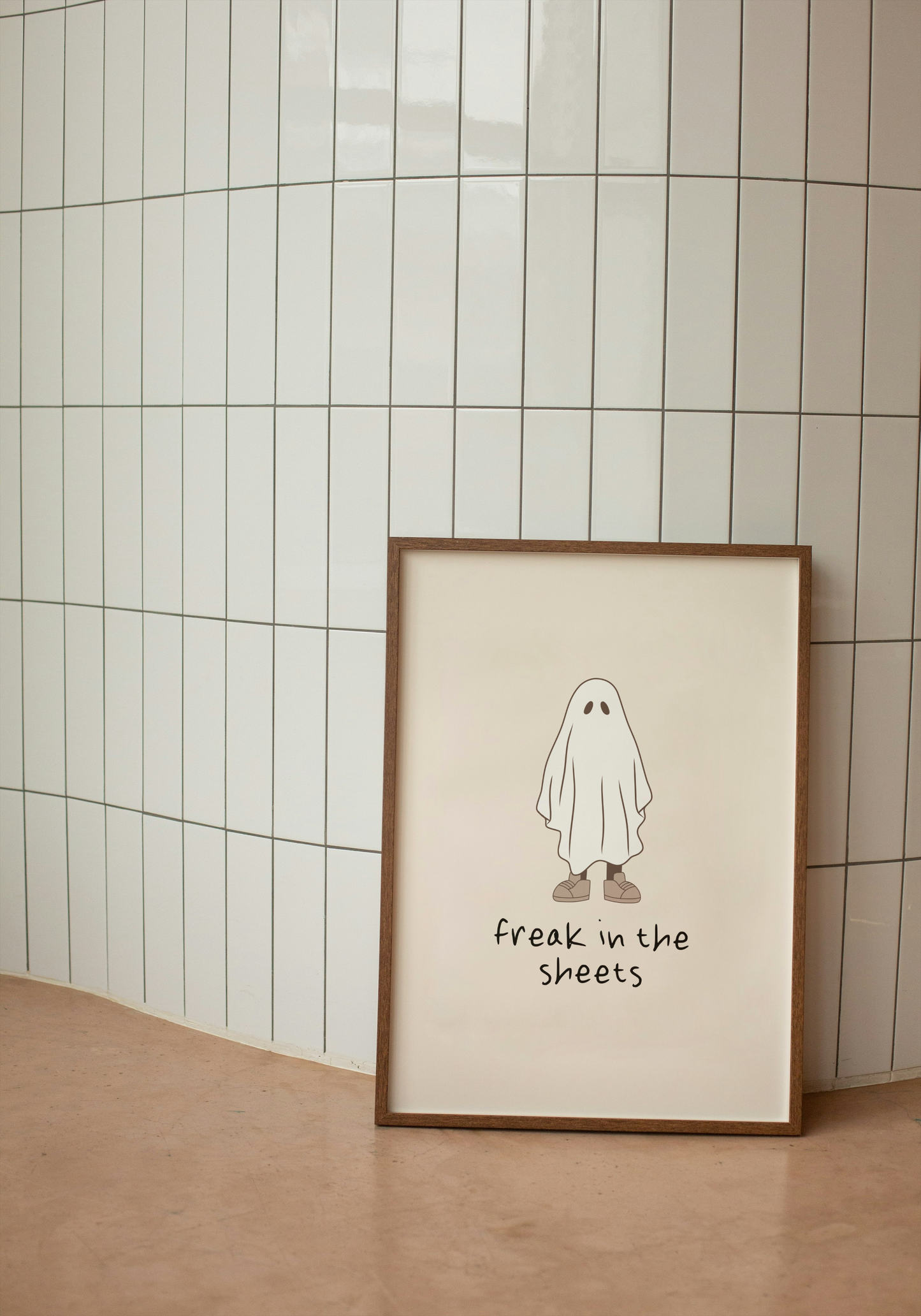 Freak In The Sheets | Ghost | Black and Cream | Art Print