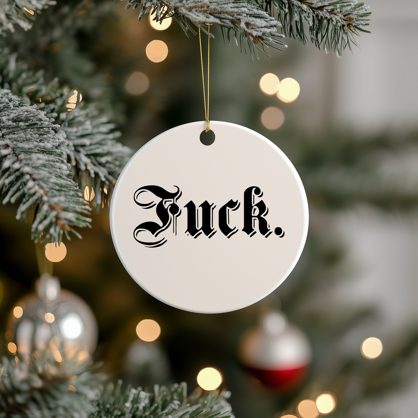 Fuck | Ceramic Christmas Bauble Ornament