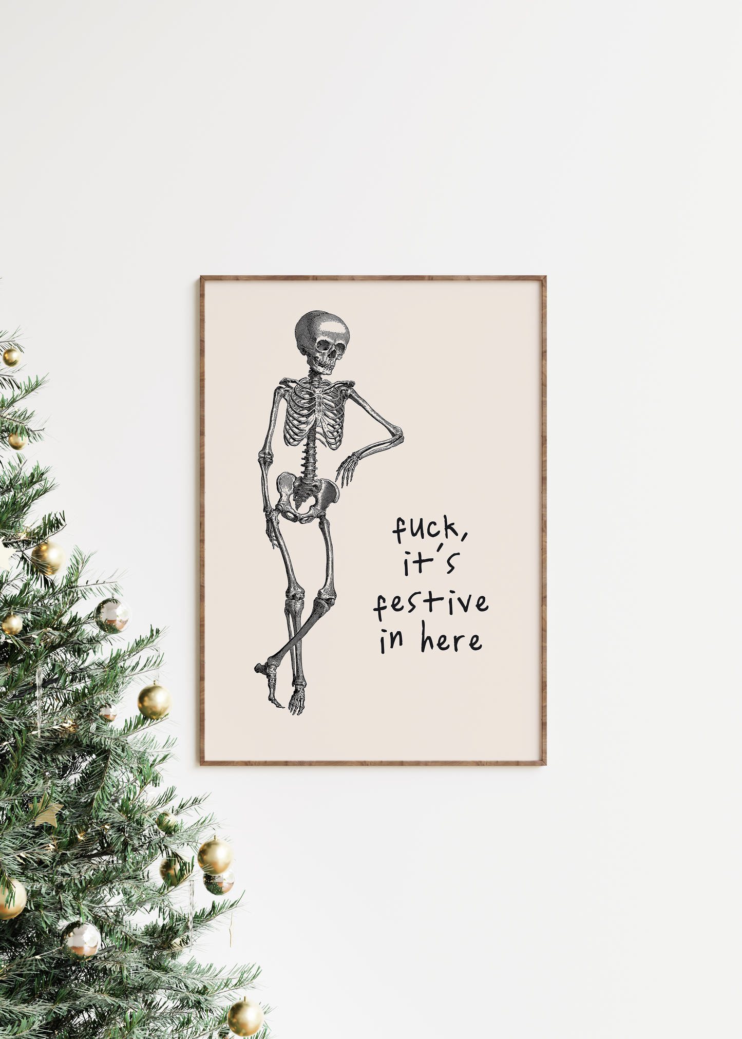 Fuck, It's Festive In Here | Black and Cream | Christmas Art Print