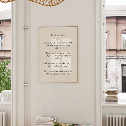 WISDOM & WONDER DESIGNS X GEORGINA ROSE EVENTS | An Irish Goodbye | Wall Art Print
