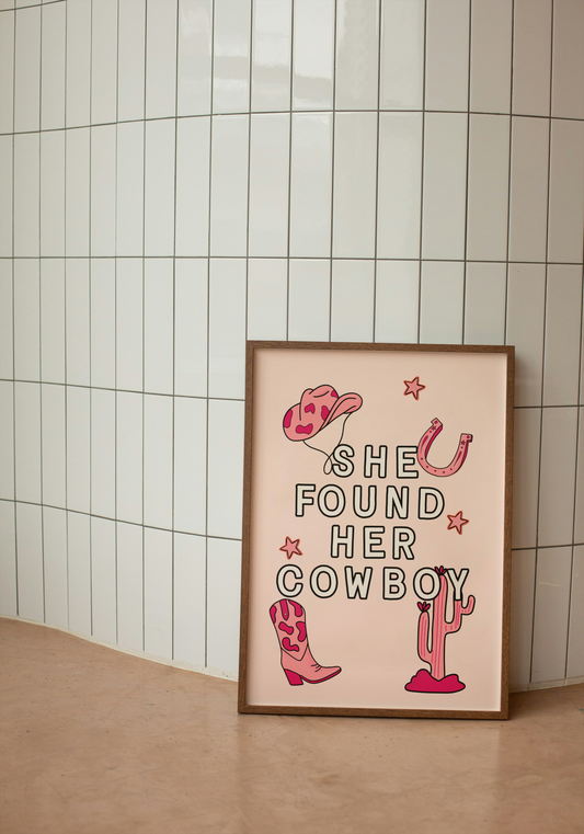 WISDOM & WONDER DESIGNS X GEORGINA ROSE EVENTS | She Found Her Cowboy | Wall Art Print