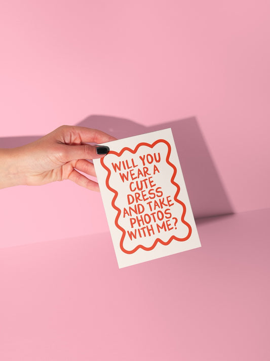 Wisdom & Wonder Designs x Georgina Rose Events | Will You Wear A Cute Dress | Greeting Card