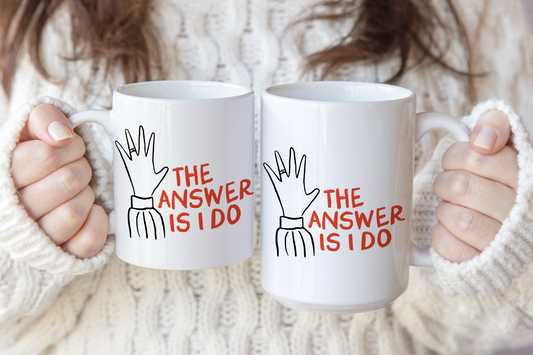 Wisdom & Wonder Designs x Georgina Rose Events | The Answer Is I Do | Ceramic Mug