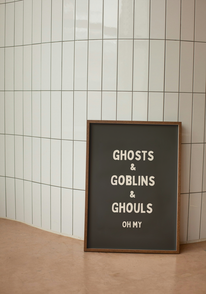 Digital Download | Ghosts & Goblins & Ghouls Oh My | Cream and Charcoal