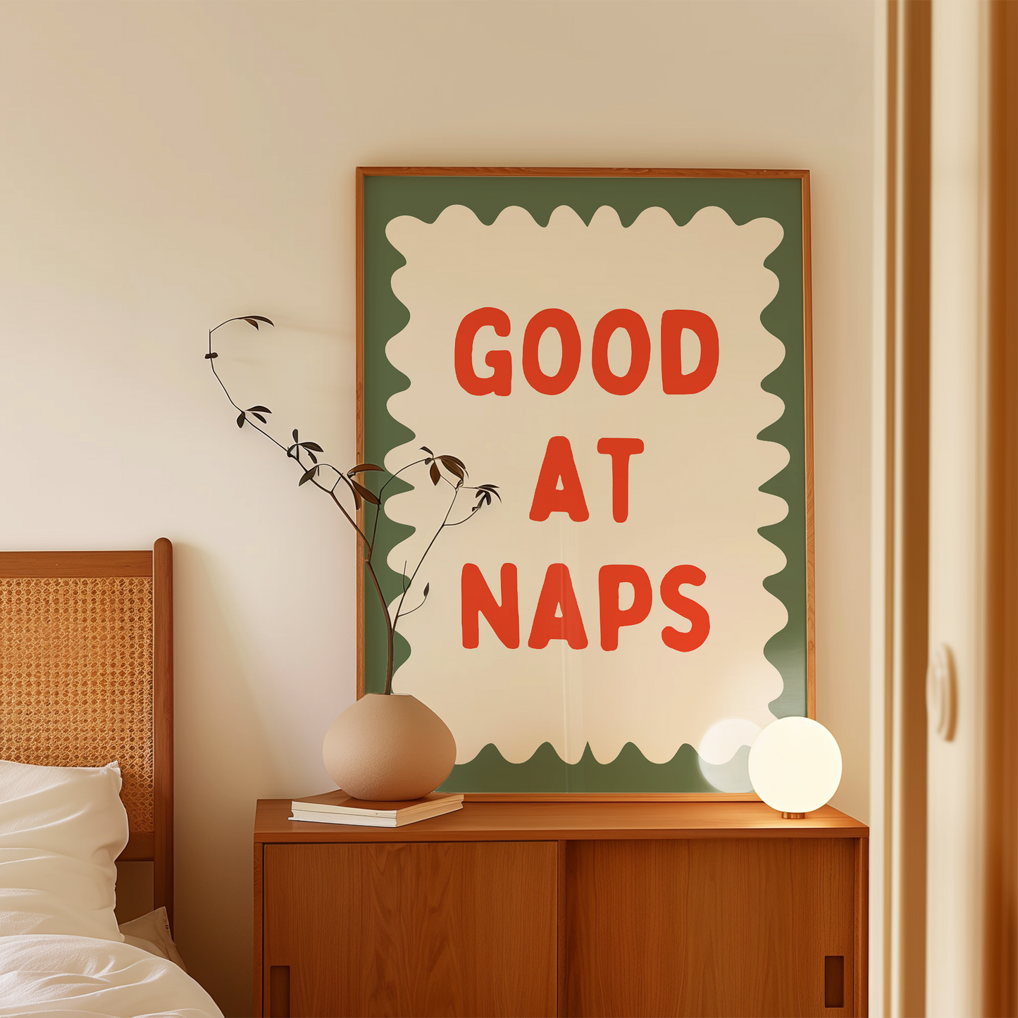 Digital Download | Good At Naps | Red and Olive Green