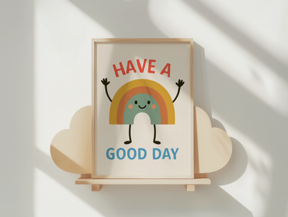Have A Good Day | Lobster, Denim and Cream | Art Print
