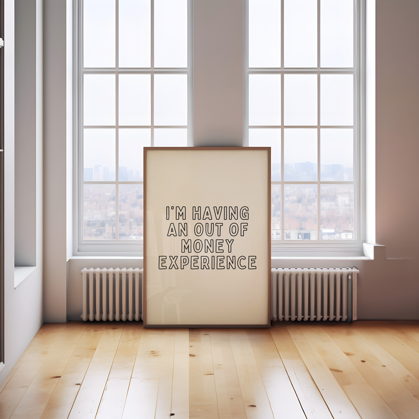 I'm Having An Out Of Money Experience | Black and Cream | Art Print