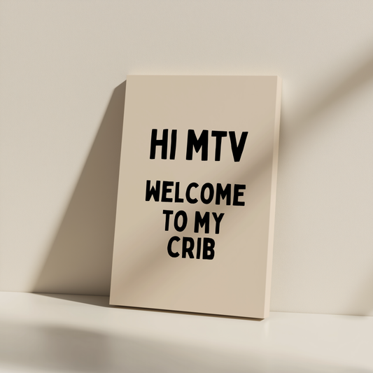 Hi MTV | Black and Cream | Canvas