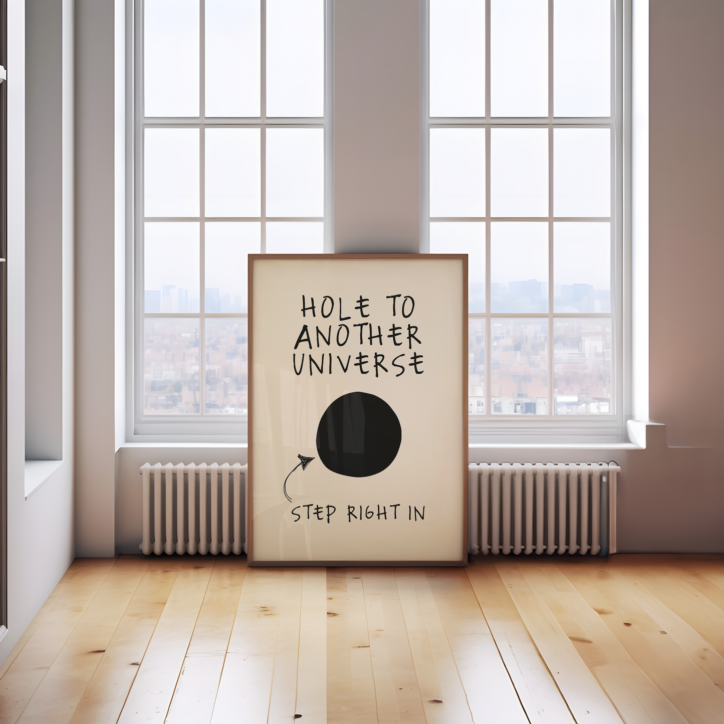 Hole To Another Universe | Black and Cream | Art Print