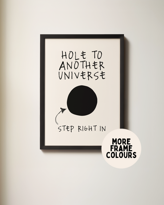 Framed | Hole To Another Universe | Black and Cream | Art Print