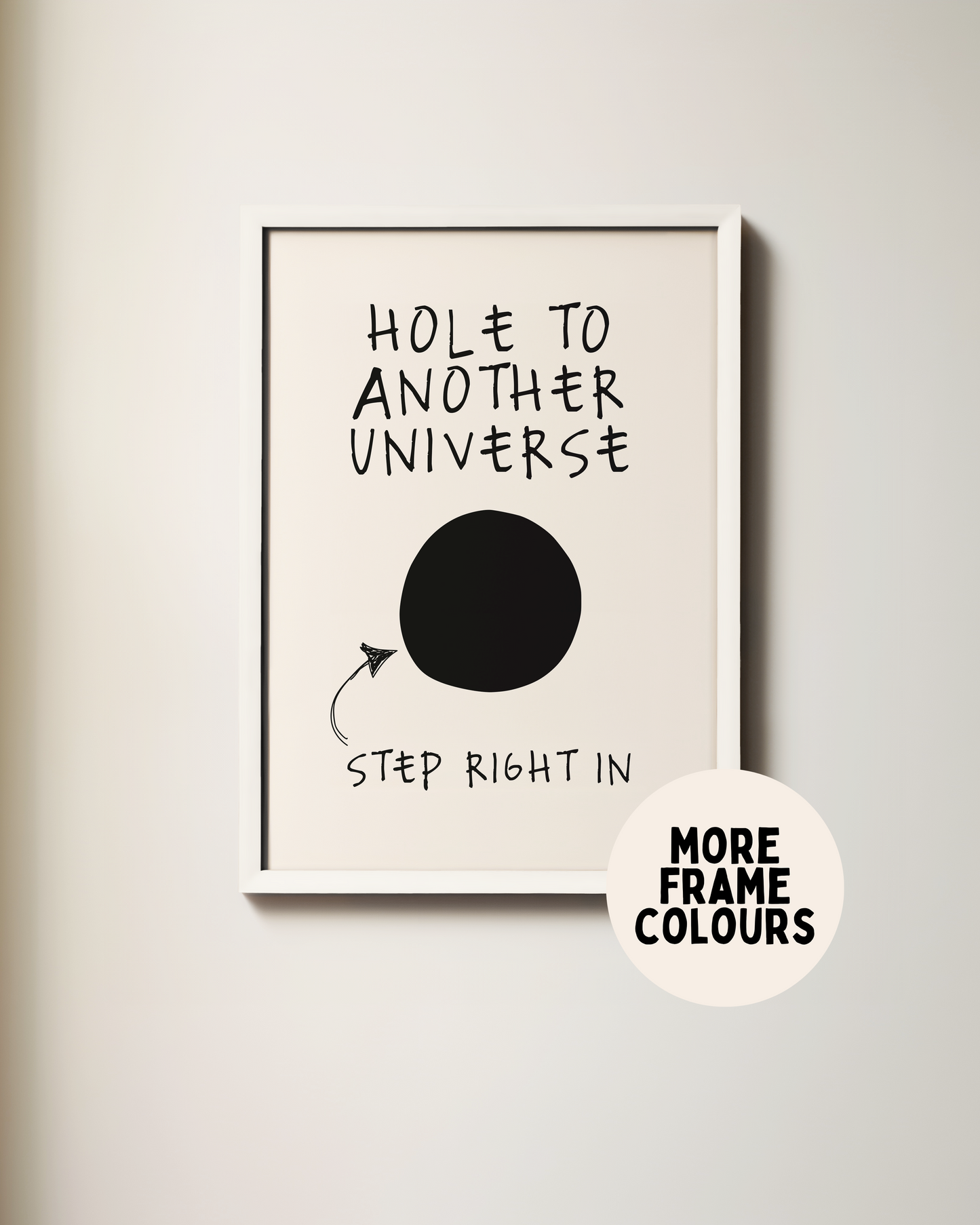 Framed | Hole To Another Universe | Black and Cream | Art Print