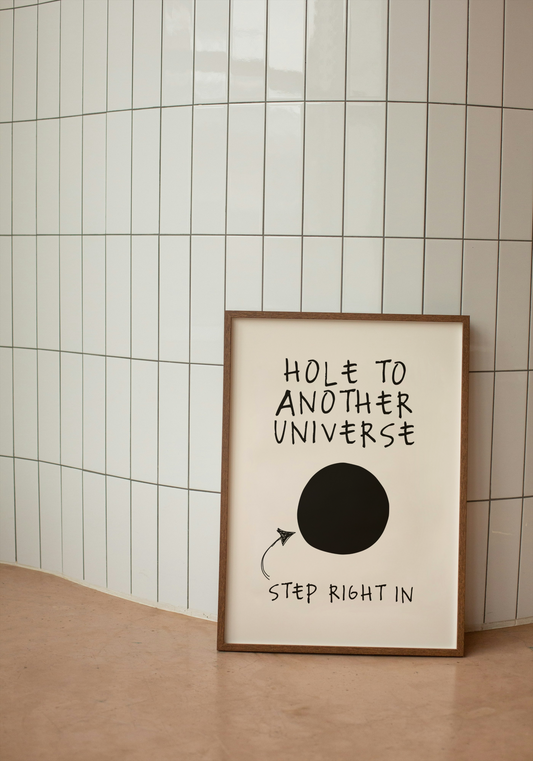 Hole To Another Universe | Black and Cream | Art Print