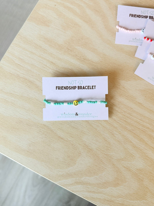 Smiley| Peppermint | Gold | 'Not So' Friendship Bracelet