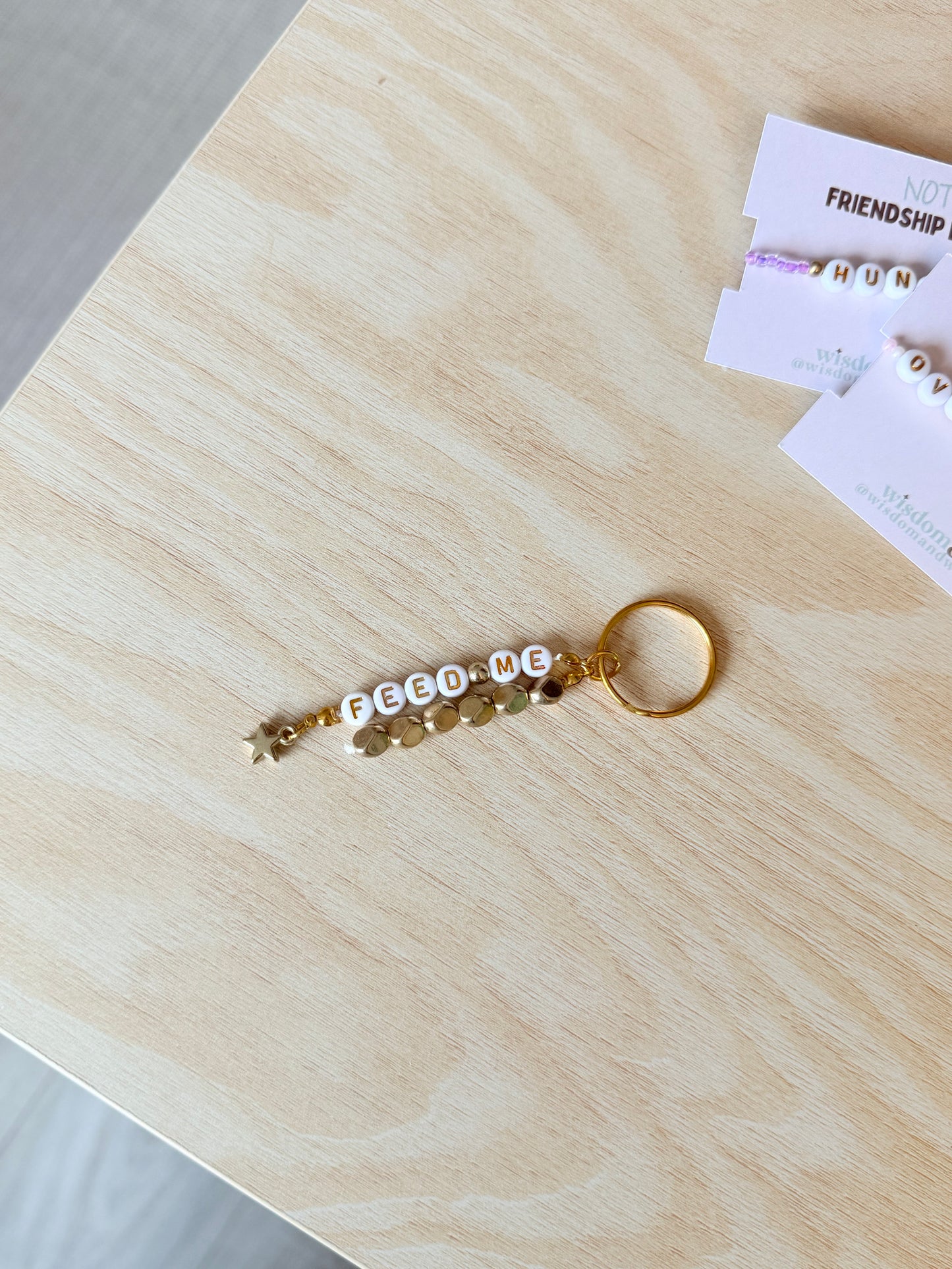 Feed Me | Champagne | Gold | 'Not So' Friendship Keyring