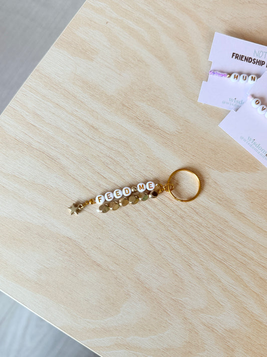 Feed Me | Champagne | Gold | 'Not So' Friendship Keyring