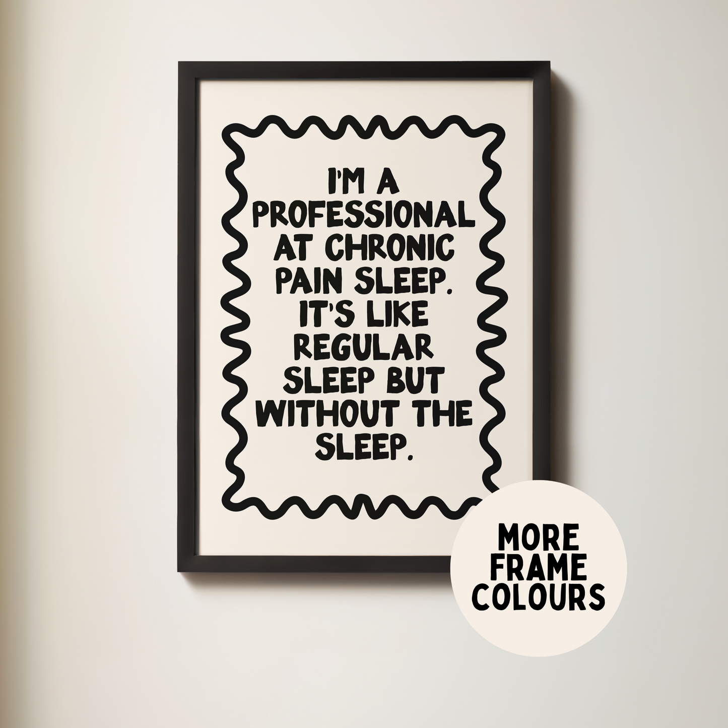 WISDOM & WONDER DESIGNS X POTS UK | Framed | I'm A Professional | Black & Cream | Wall Art Print