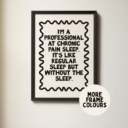 WISDOM & WONDER DESIGNS X POTS UK | Framed | I'm A Professional | Black & Cream | Wall Art Print