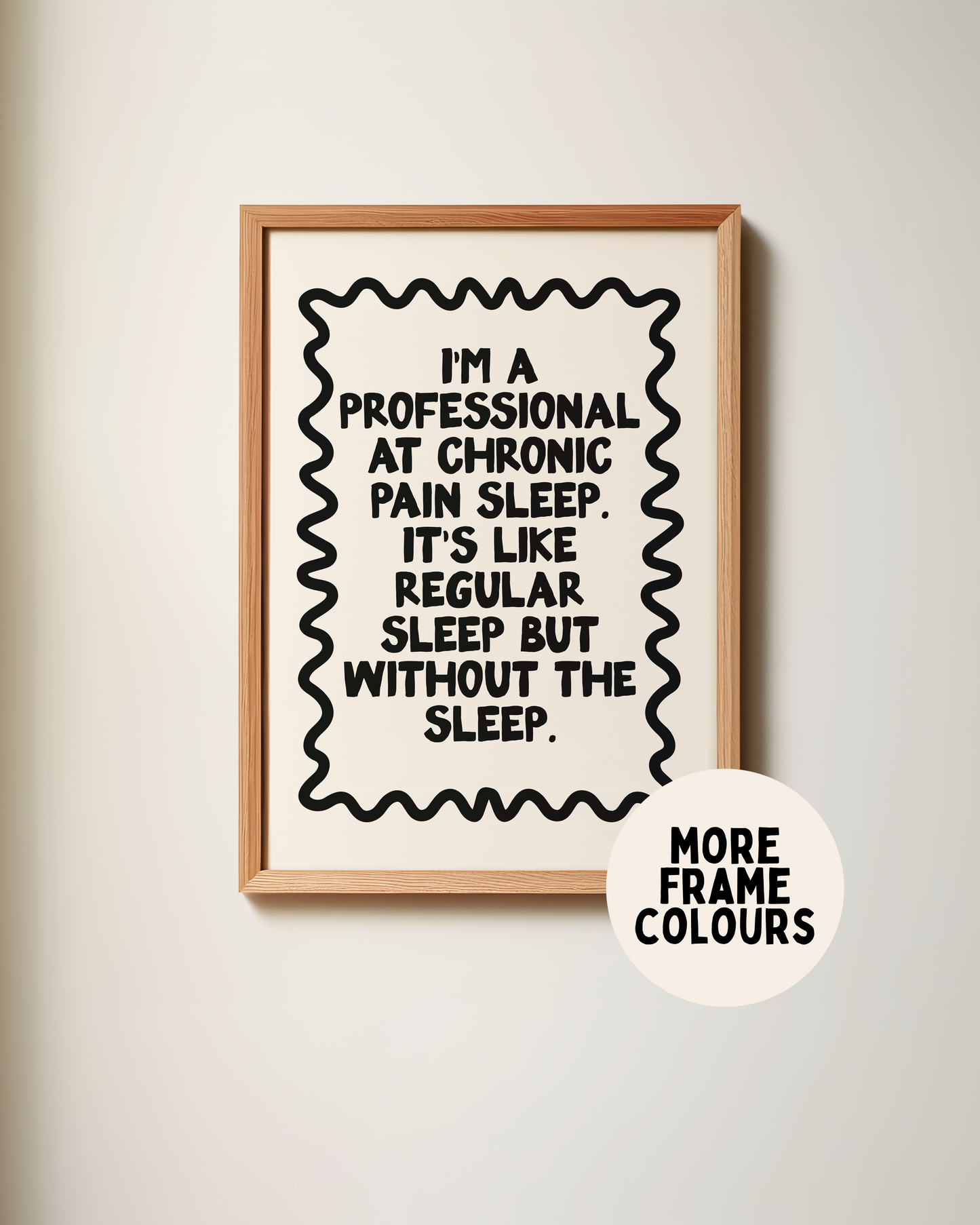 WISDOM & WONDER DESIGNS X POTS UK | Framed | I'm A Professional | Black & Cream | Wall Art Print