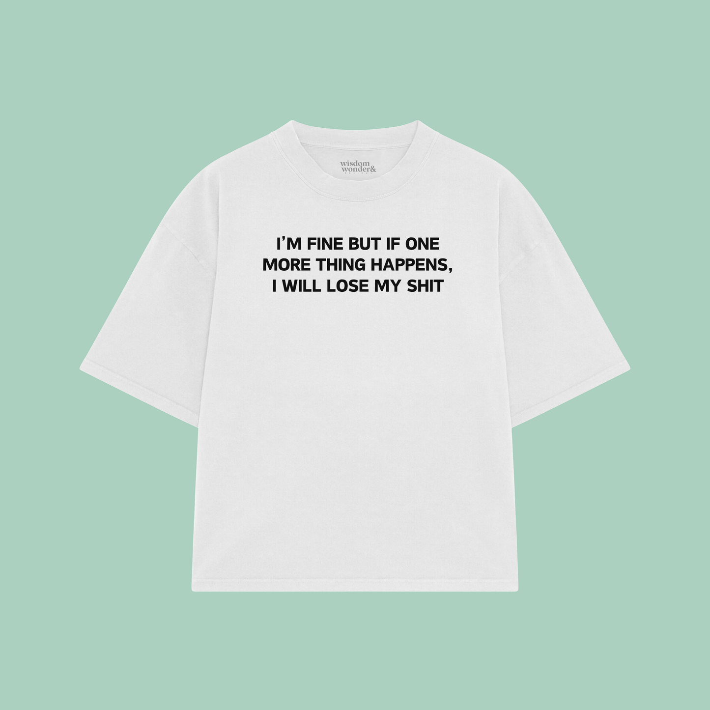 I'm Fine But If One More Thing Happens, I Will Lose My Shit | Boxy T Shirt