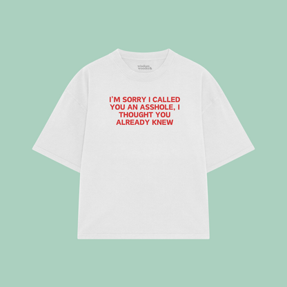 I'm Sorry I Called You An Asshole | Boxy T Shirt