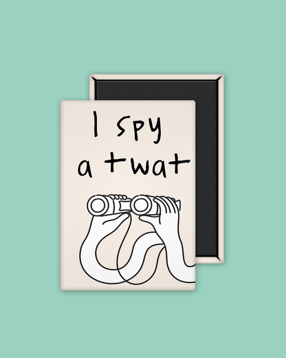 I Sp A Twat | Black and Cream | Ceramic Magnet