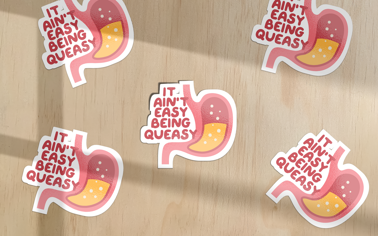 WISDOM & WONDER DESIGNS X POTS UK | It Ain't Easy Being Queasy | Sticker