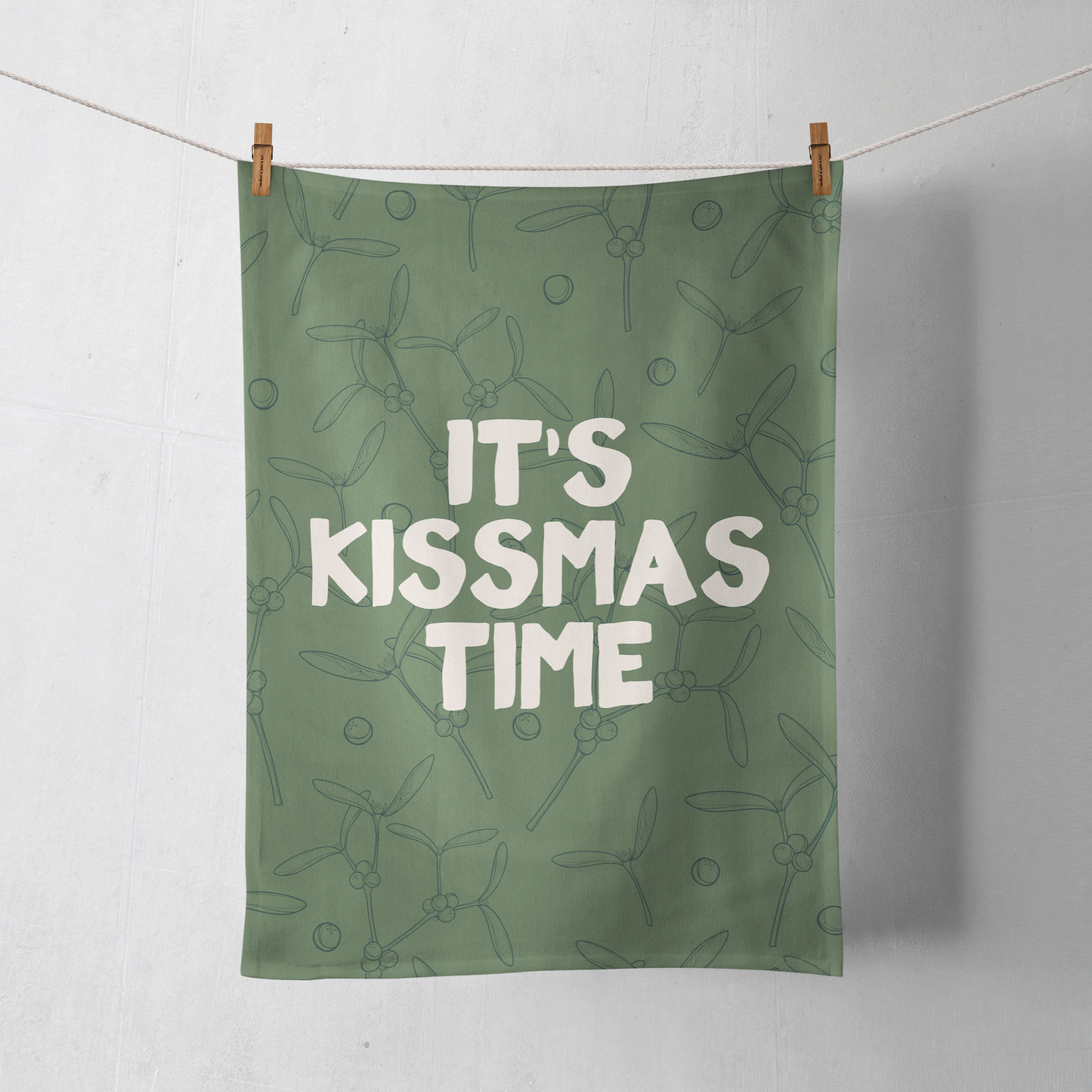 It's Kissmas Time | Christmas Tea Towel