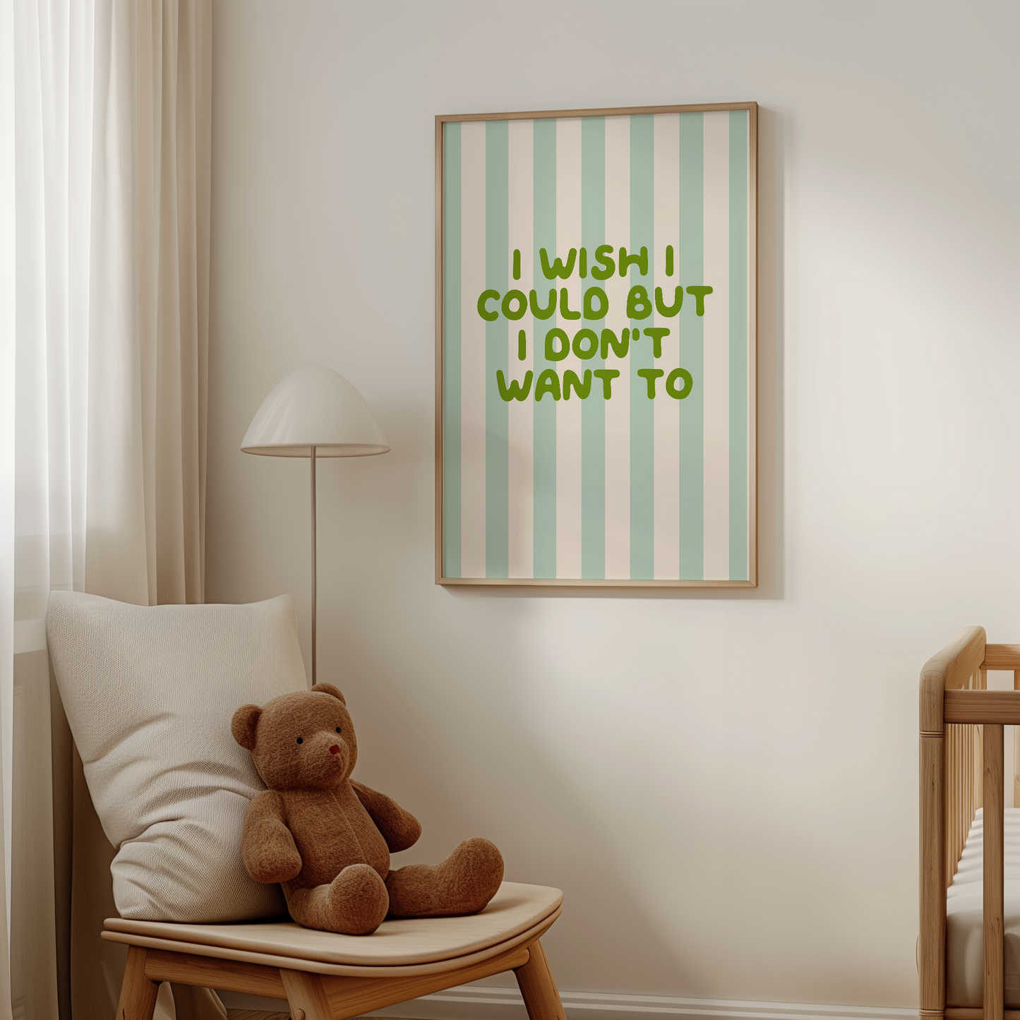 I Wish I Could But I Don't Want To | Peppermint, Pear and Cream | Art Print