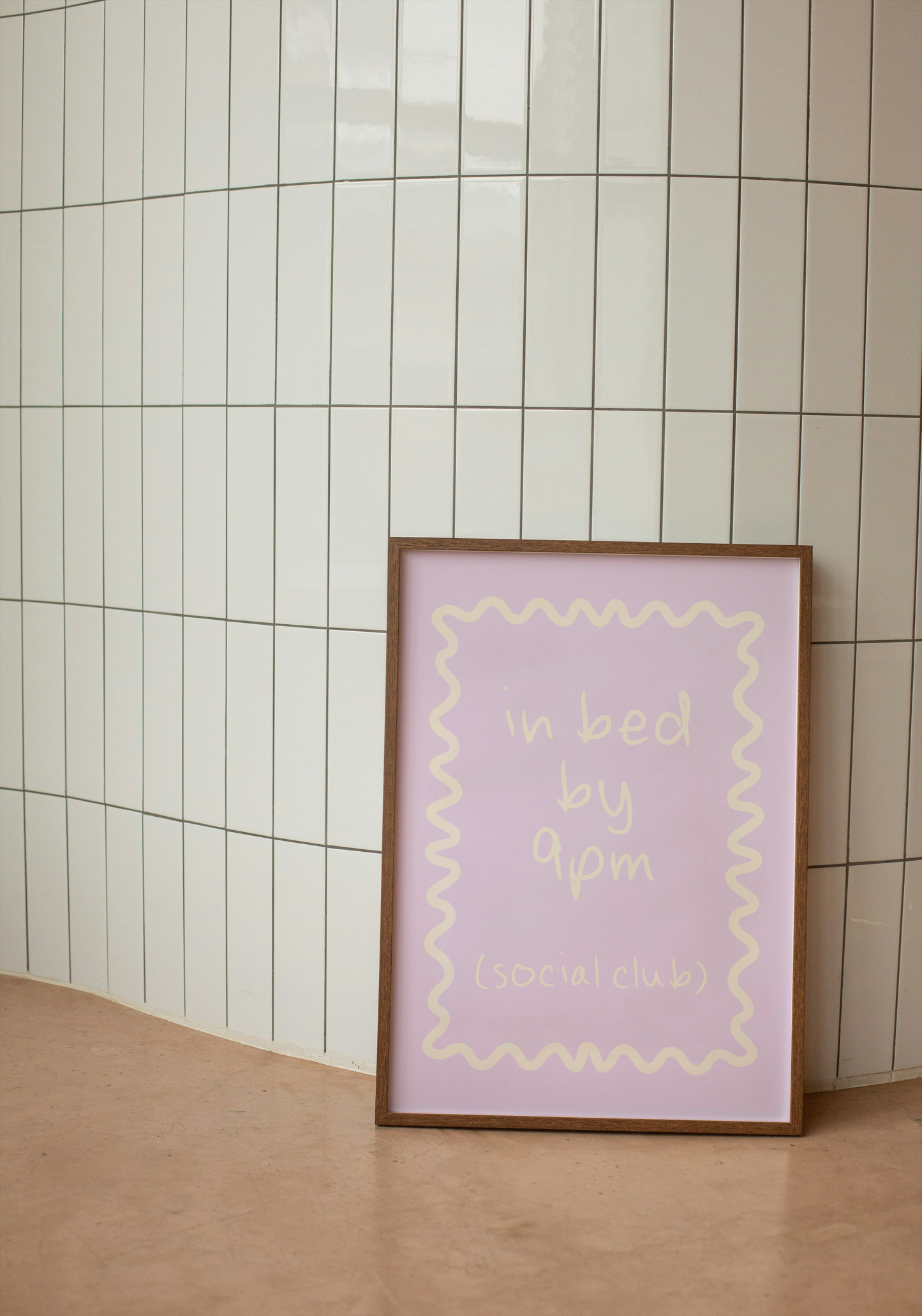 In Bed By 9pm | Cream and Lilac | Art Print