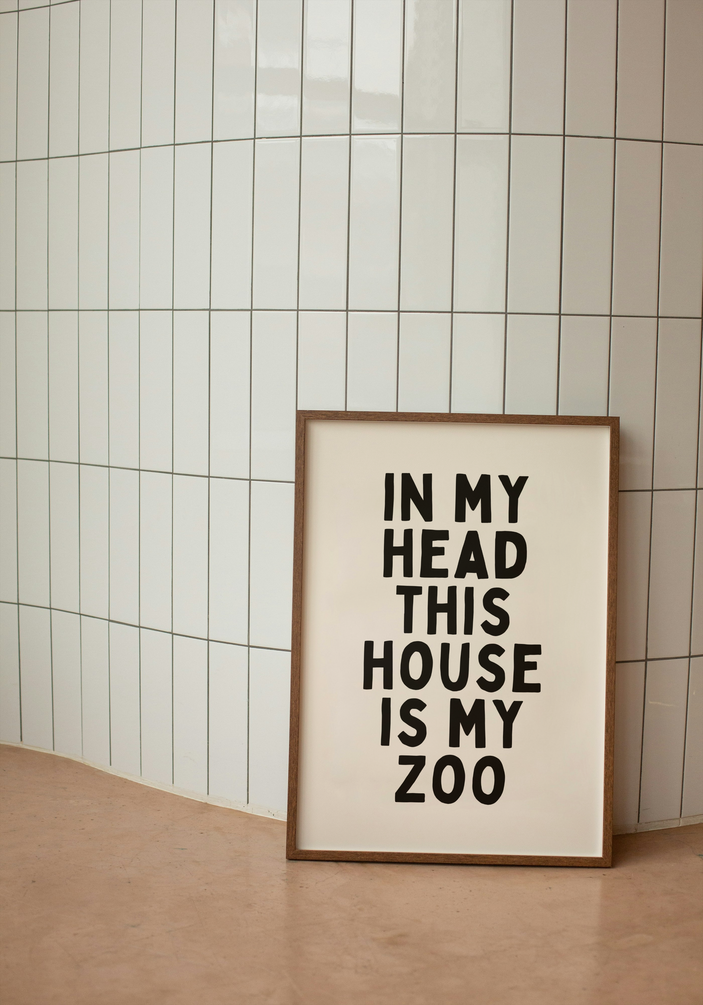 In My Head This House Is My Zoo | Black and Cream | Art Print