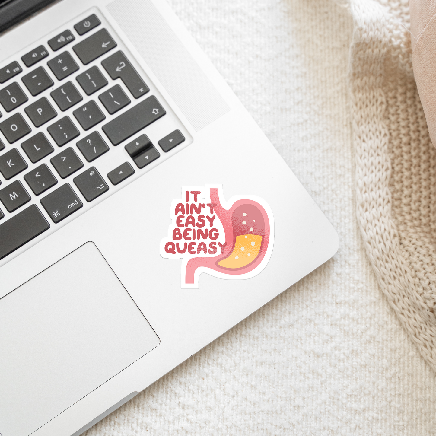 WISDOM & WONDER DESIGNS X POTS UK | It Ain't Easy Being Queasy | Sticker