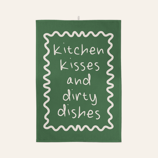 Kitchen Kisses And Dirty Dishes | Tea Towel