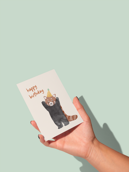 Happy Birthday Raccoon | Greeting Card