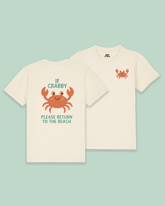 Kids T Shirt | If Crabby Please Return To The Beach | Back Design