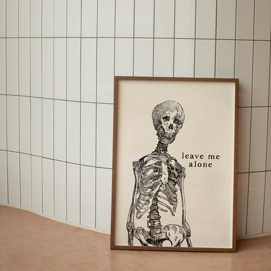 Leave Me Alone | Black & Cream | Art Print
