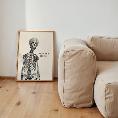 Leave Me Alone | Black & Cream | Art Print