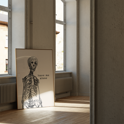 Leave Me Alone | Black & Cream | Art Print