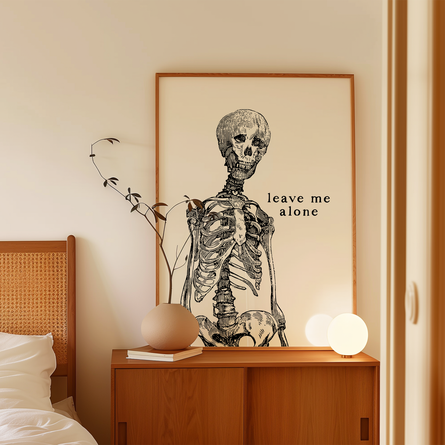 Leave Me Alone | Black & Cream | Art Print