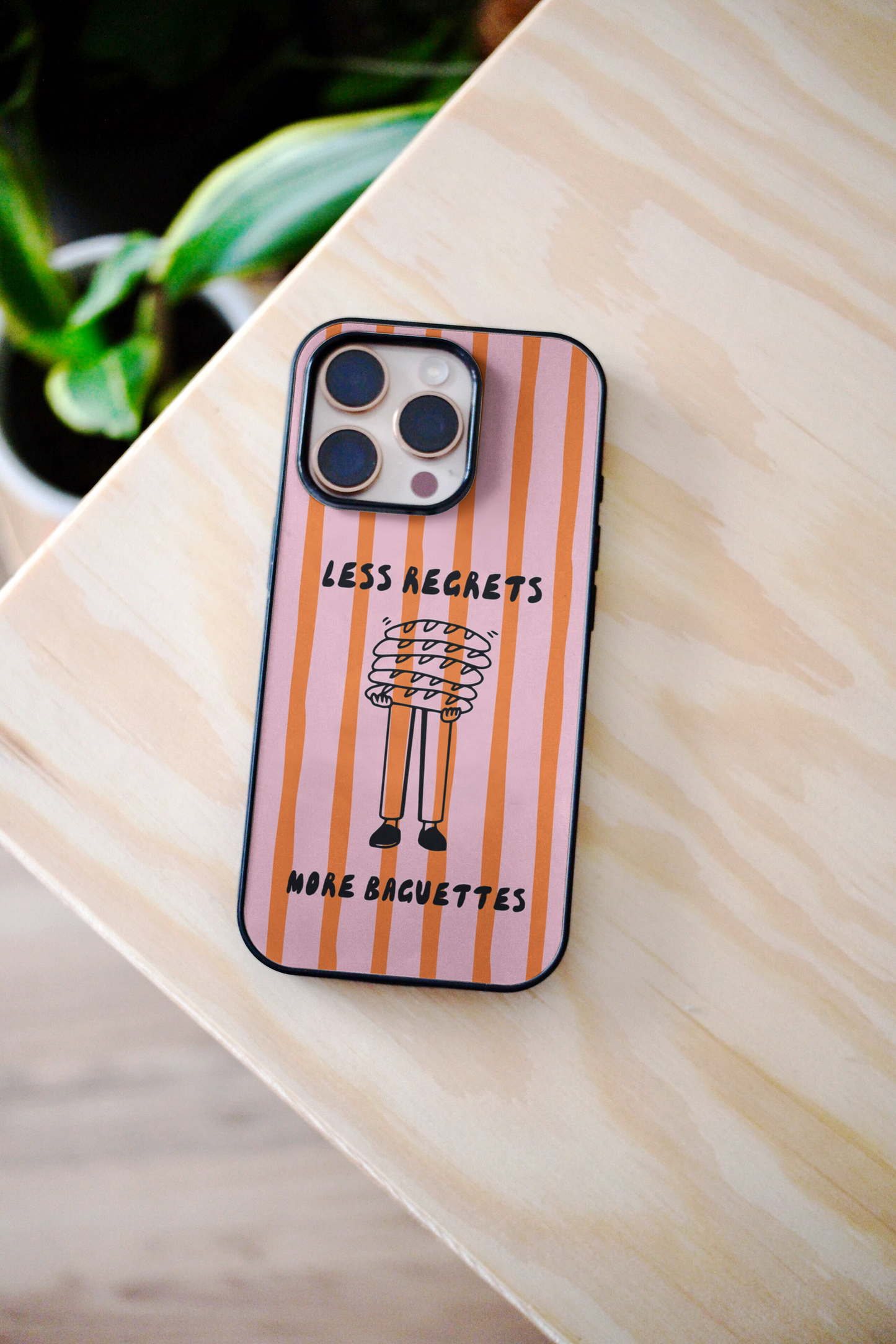 Less Regrets More Baguettes | Phone Case