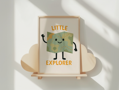 Little Explorer | Yellow and Cream | Art Print