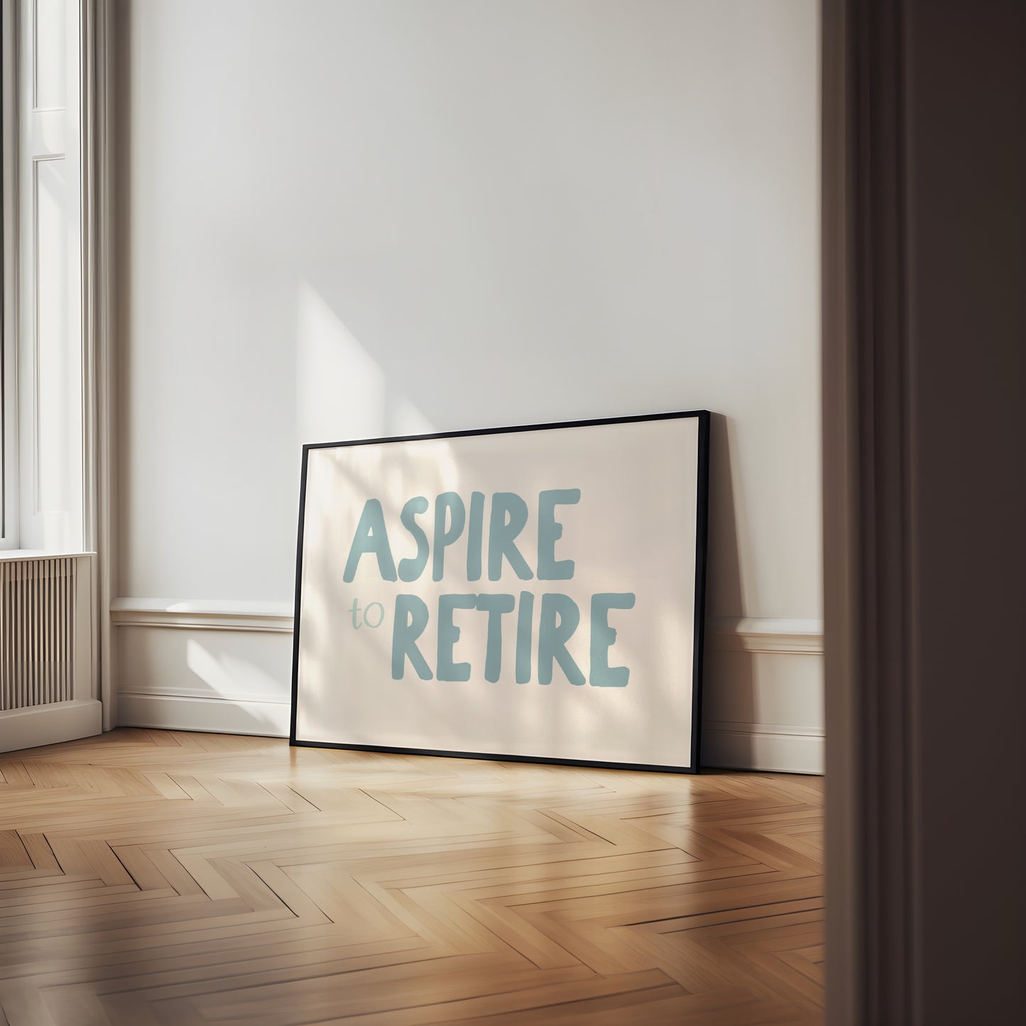 Digital Download | Aspire To Retire | Landscape | Seafoam and Cream