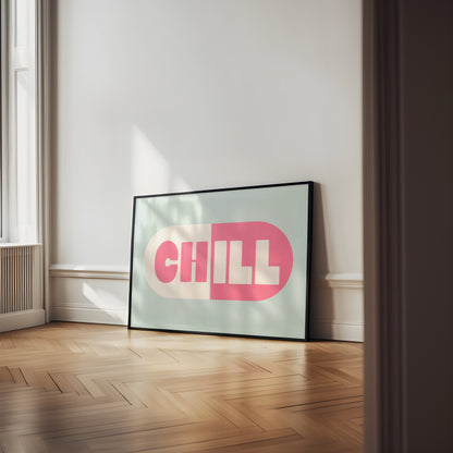 Chill Pill | Watermelon and Seafoam | Landscape | Art Print