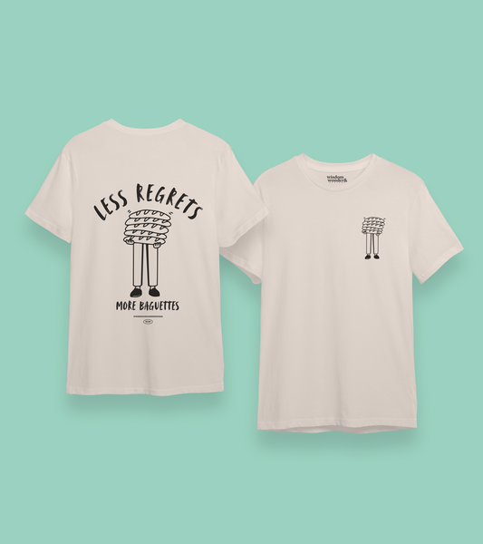 Less Regrets More Baguettes | Back Designs | Organic Unisex T Shirt
