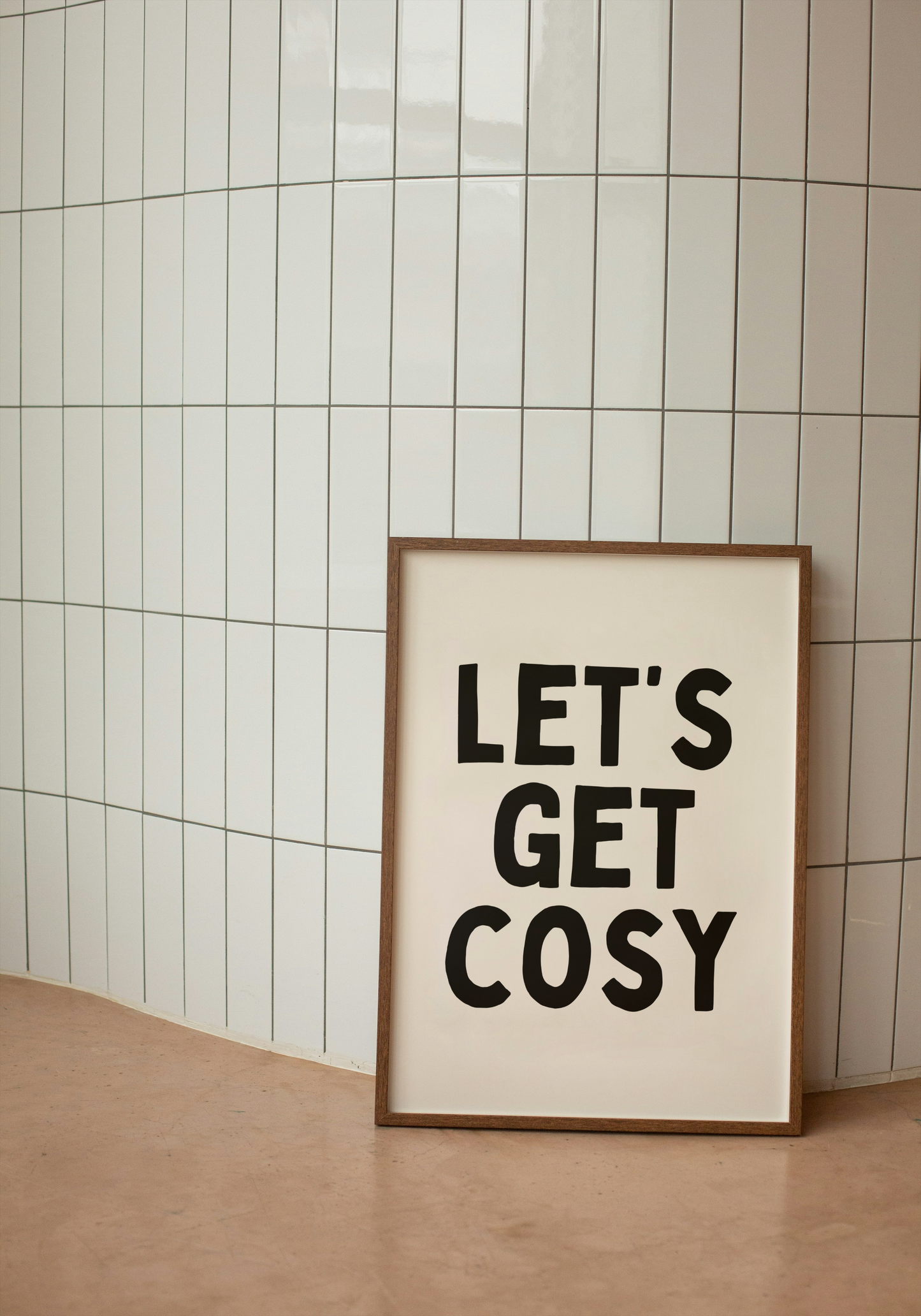 Let's Get Cosy | Black and Cream | Art Print