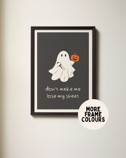 Framed | Don't Make Me Lose My Sheet | Cream and Charcoal | Art Print